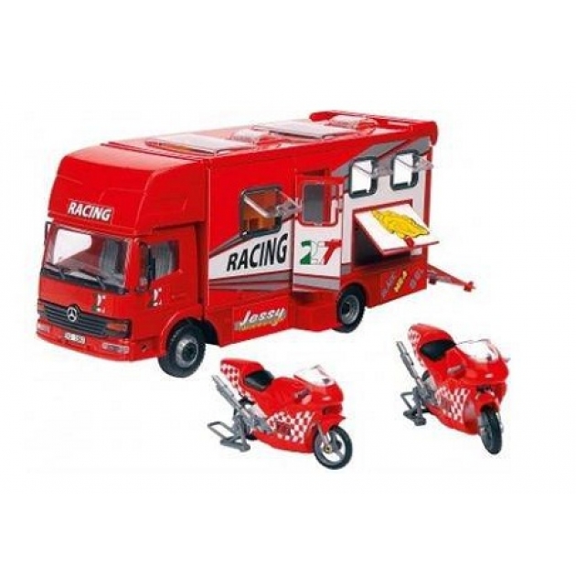 Трейлер для мотогонок с двумя мотоциклами Dickie красный 3414861